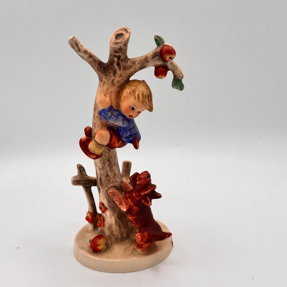 Vintage Goebel Hummel “Culprit” #56-A Boy in Tree with Dog-W.Germany TMK-4 1960s